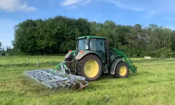 Our new JOSKIN Scariflex grass tine harrow for the farm